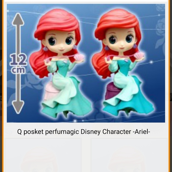 (Set of 2) Qposket Figure Disney Princess Ariel Mermaid Perfumagic Japan Toreba - Picture 3 of 3